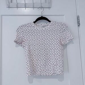 NWOT Aritzia Sunday Best White Top with Red Heart Design, XS